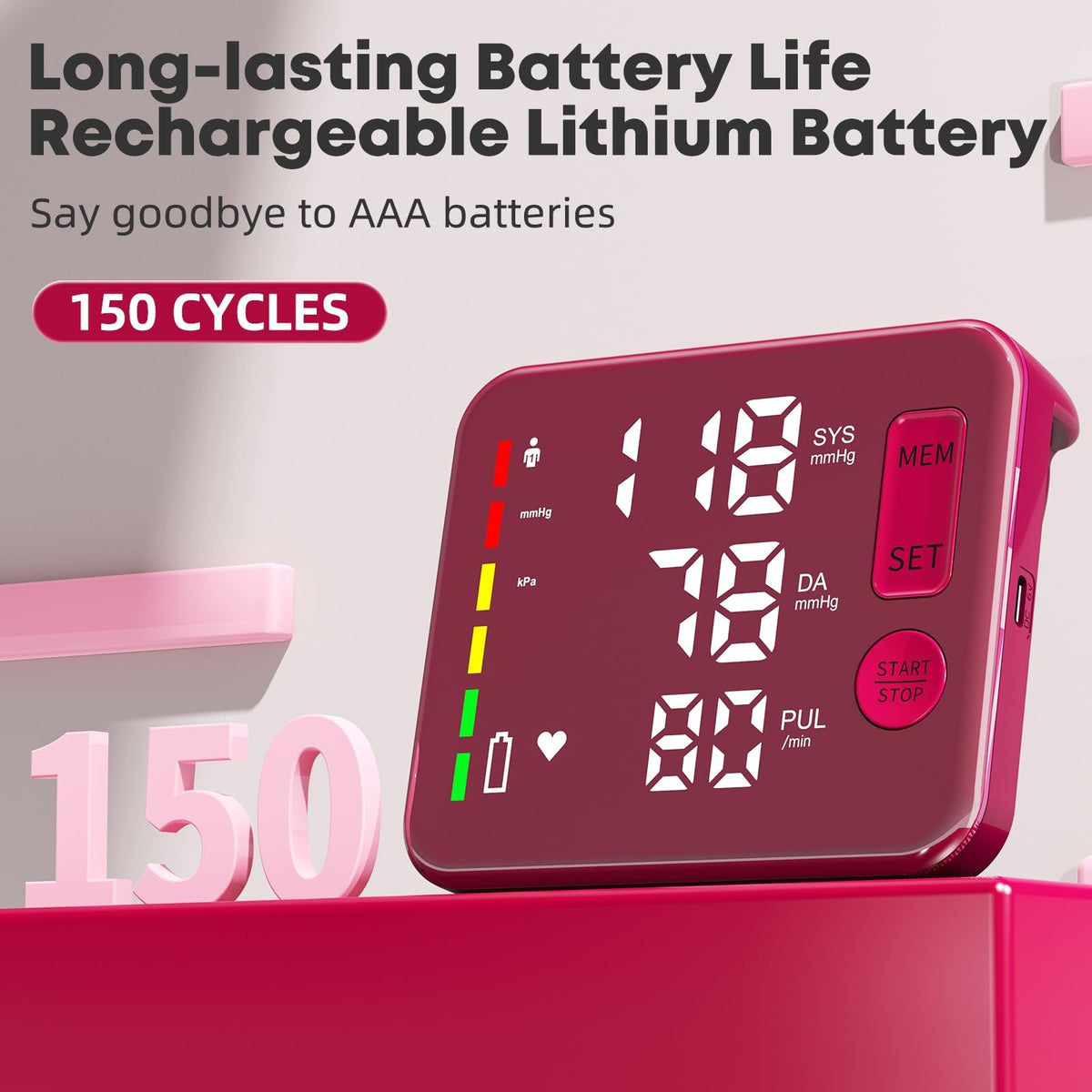Blood Pressure Monitor Rechargeable Upper Arm E664722