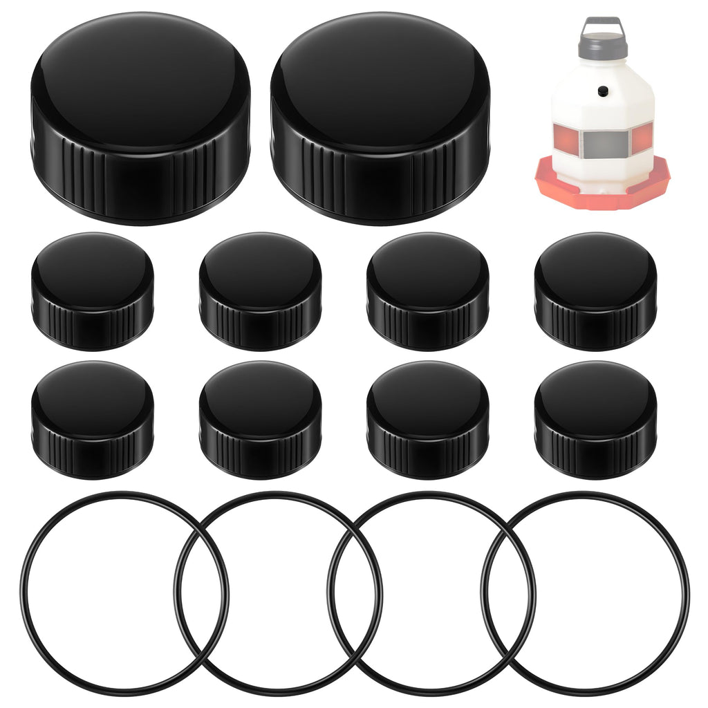 10 Replacement Cap 4 O Ring Black Poultry Waterer Part G6832