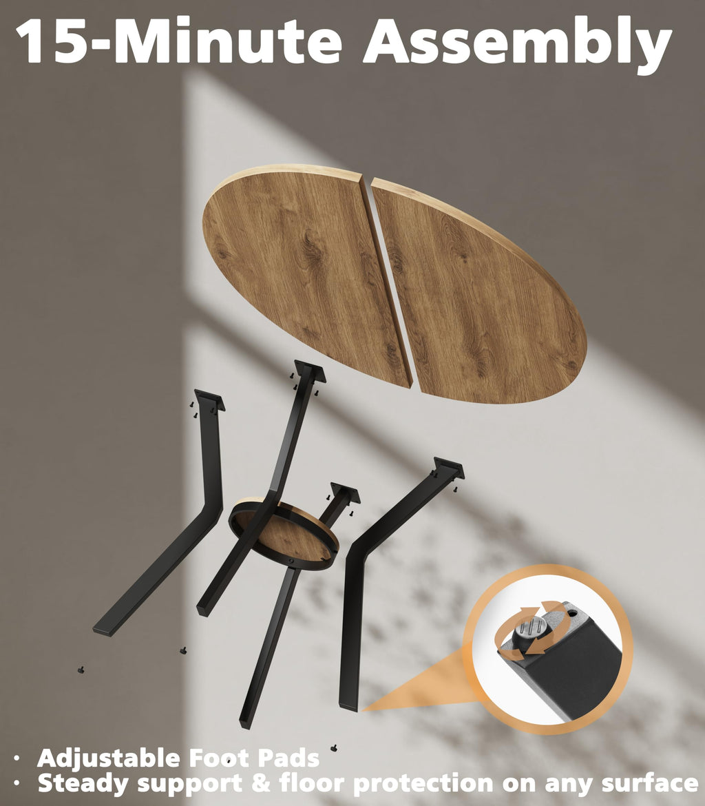 31.5" Round Kitchen Table with Storage V950