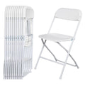 White 10 Pack Folding Chairs with Steel Frame E73078