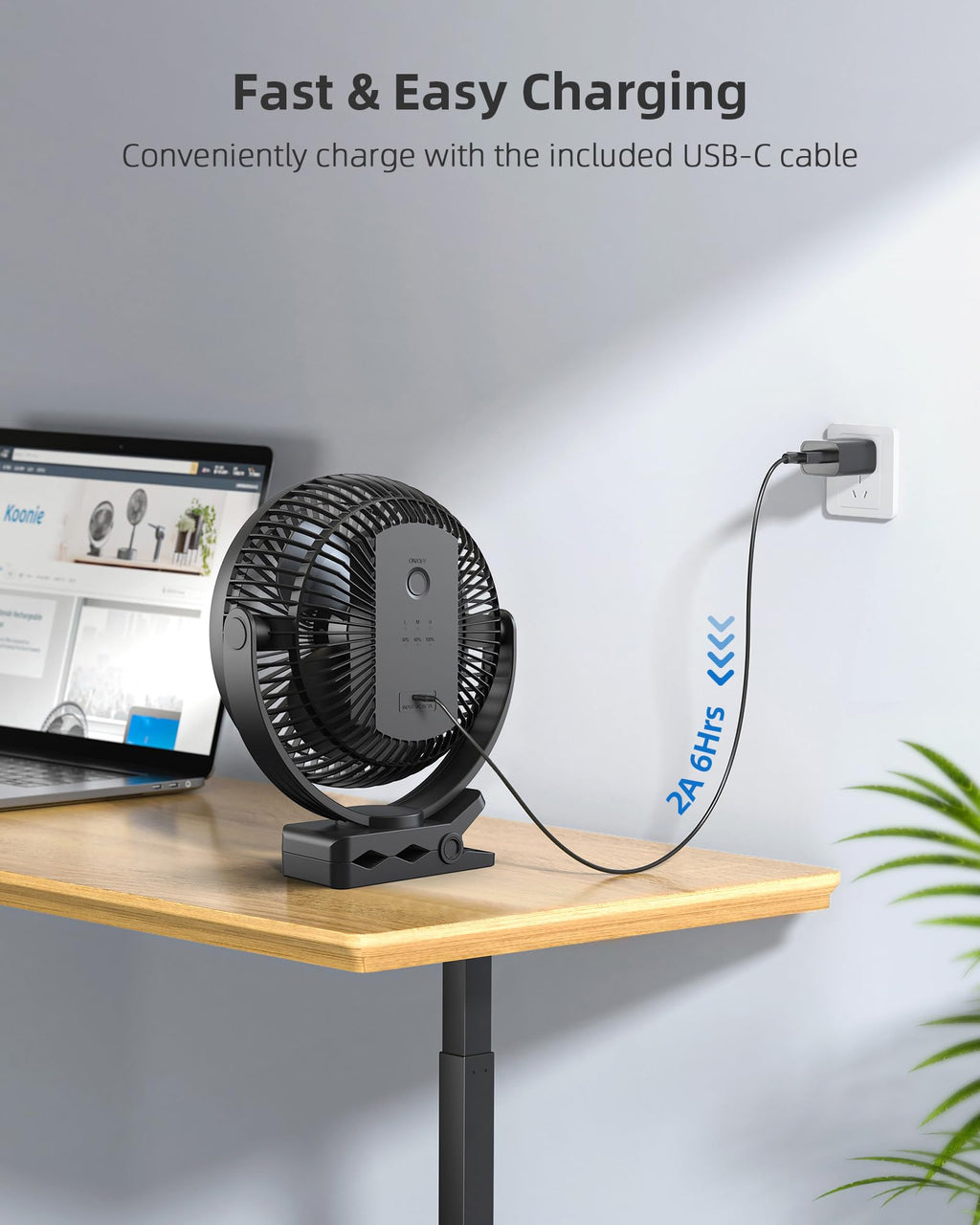 8" Black Clip on Fan M87525