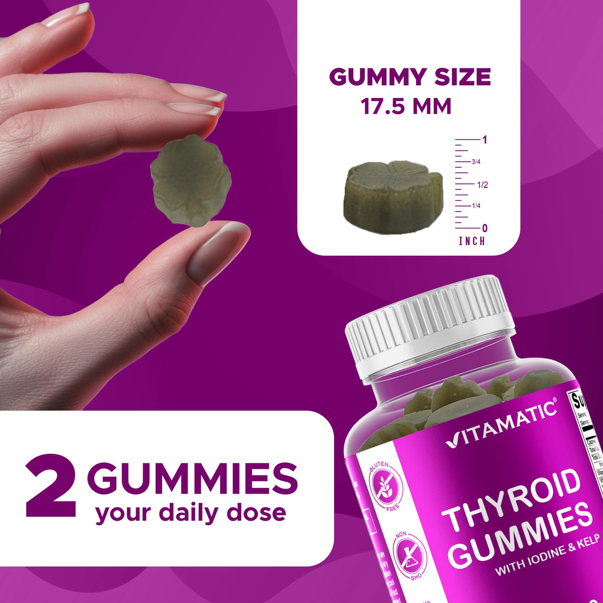 Thyroid Gummies with Iodine & Kelp, 60 Gummies A762367