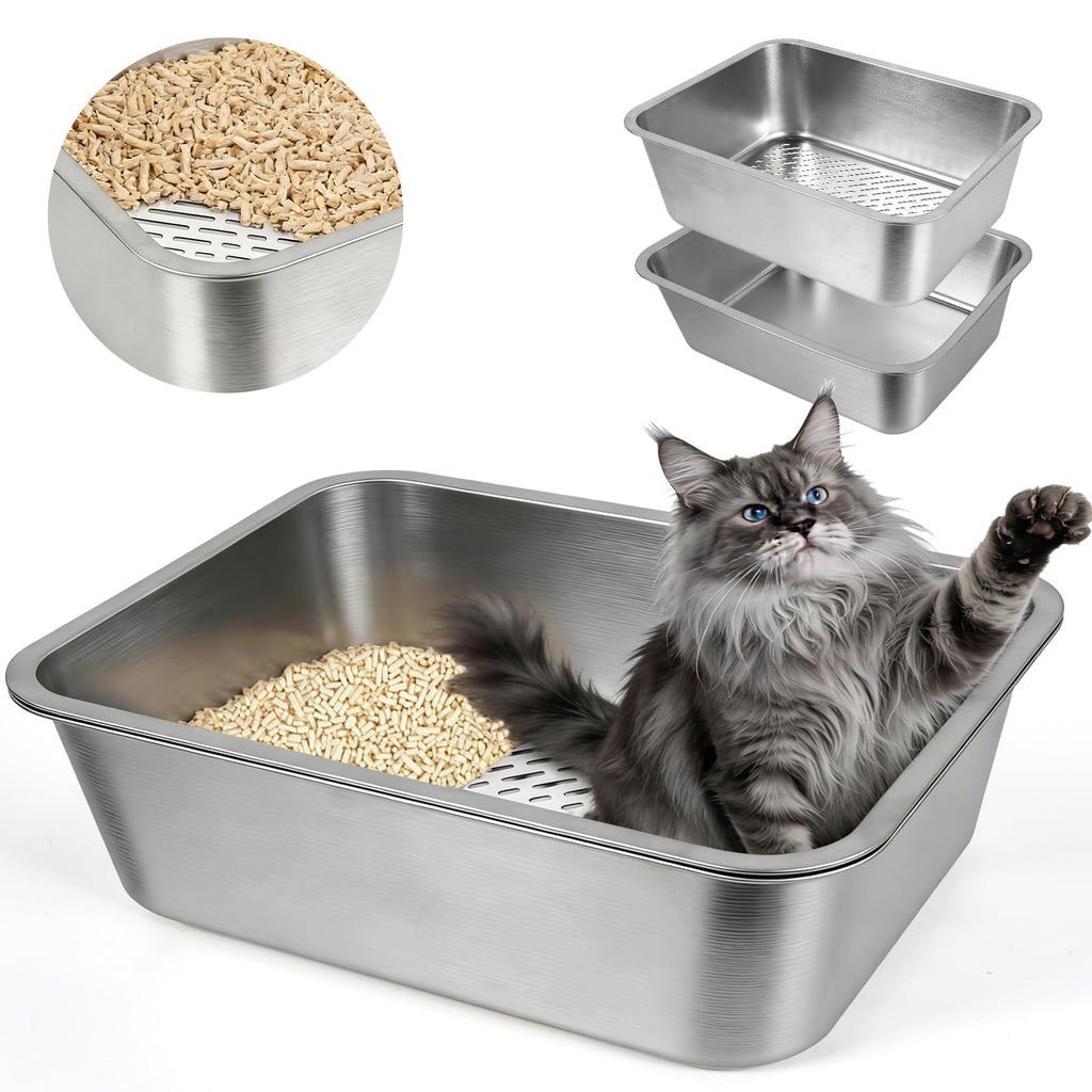 Stainless Steel Sifting Litter Box with Sifter J99951