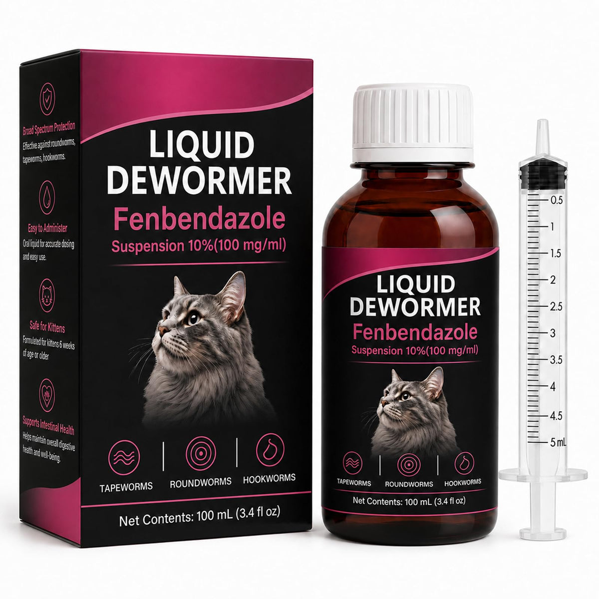 Liquid Dewormer for Cats 100 mg/mL Oral Suspension N6812