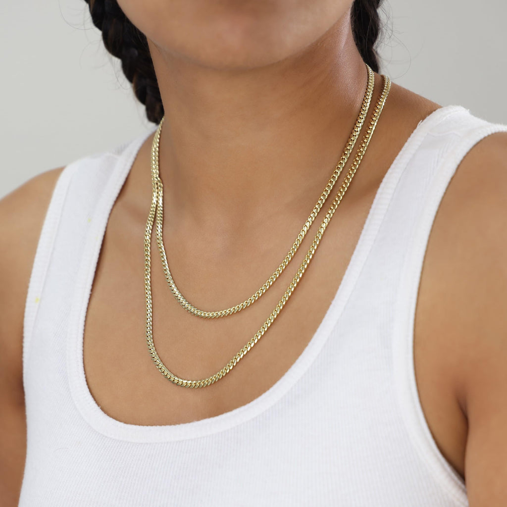 14k Yellow Gold Cuban Link Chain Necklace U807