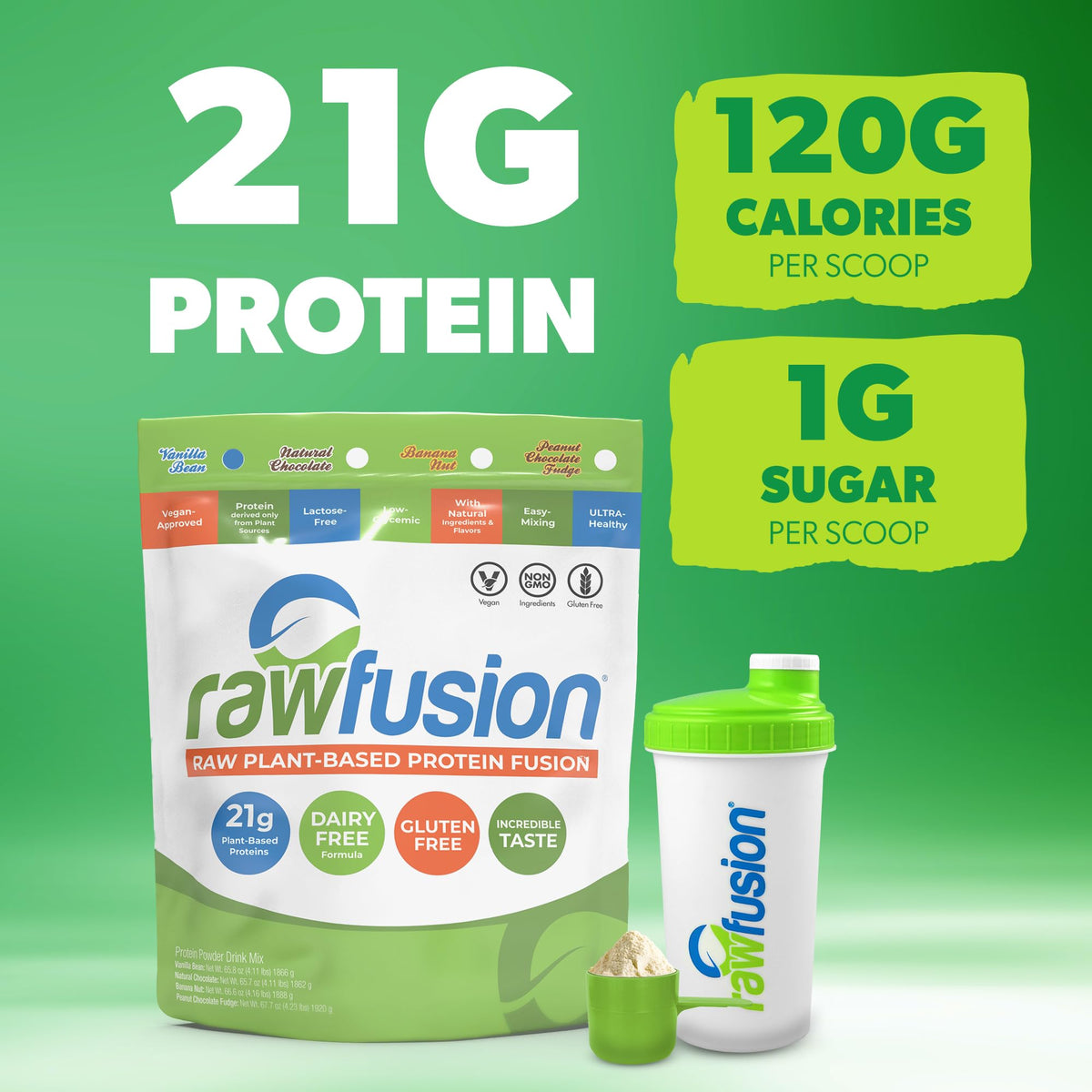 Vegan Protein Powder Vanilla Bean 60 Servings F9758