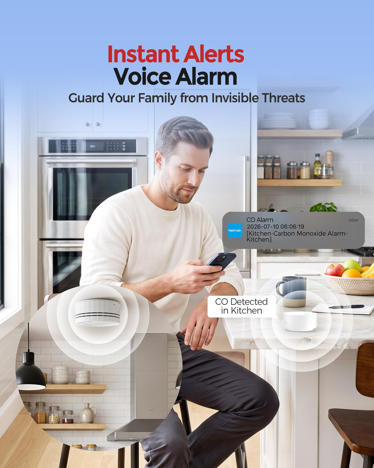 Carbon Monoxide Detectors 3-Pack with Gateway J3357