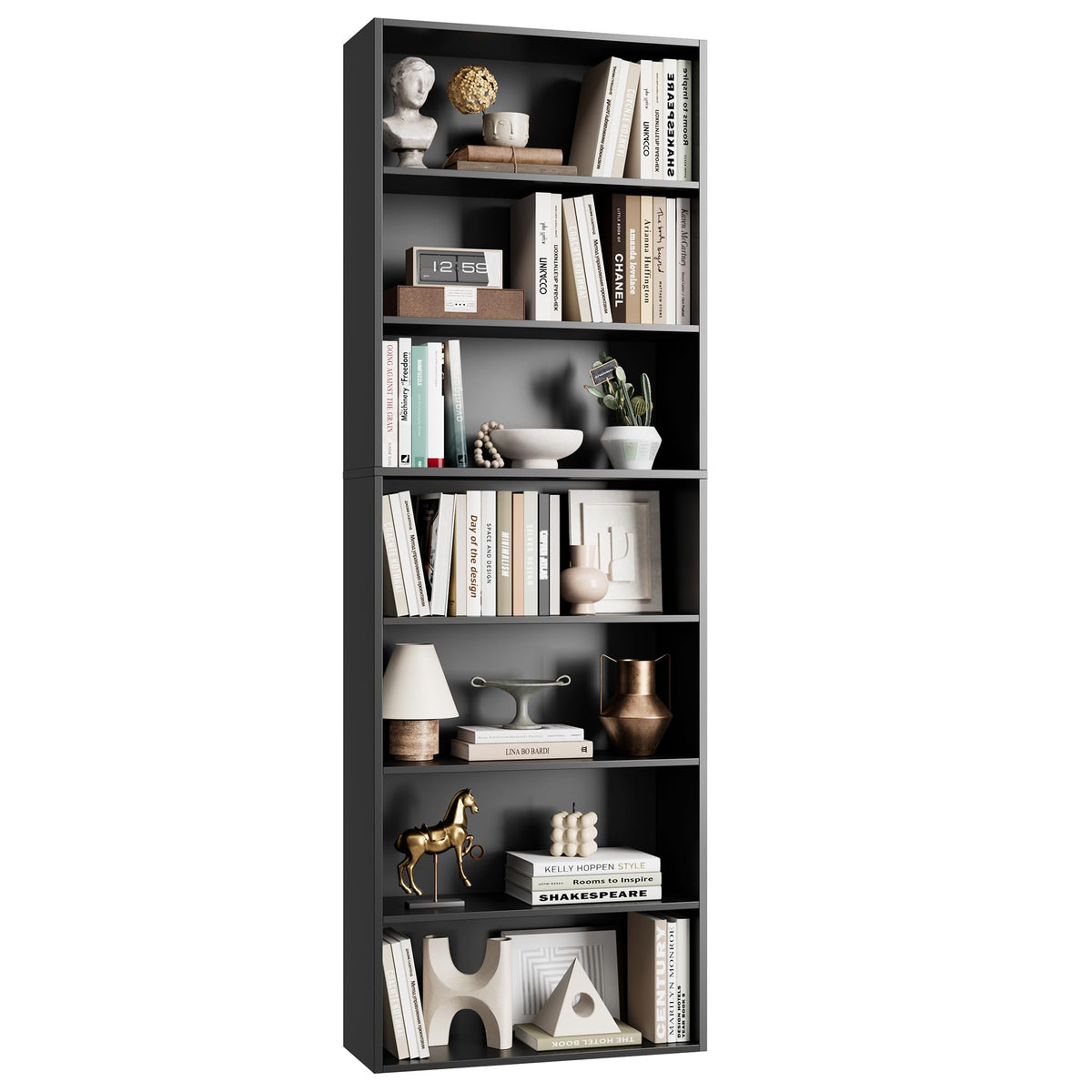 Black 7-Tier Bookshelf E2223