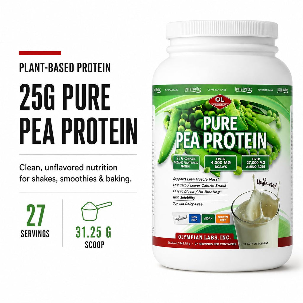 Plant Based Pea Protein Powder, Unflavored, 2 Pound R949