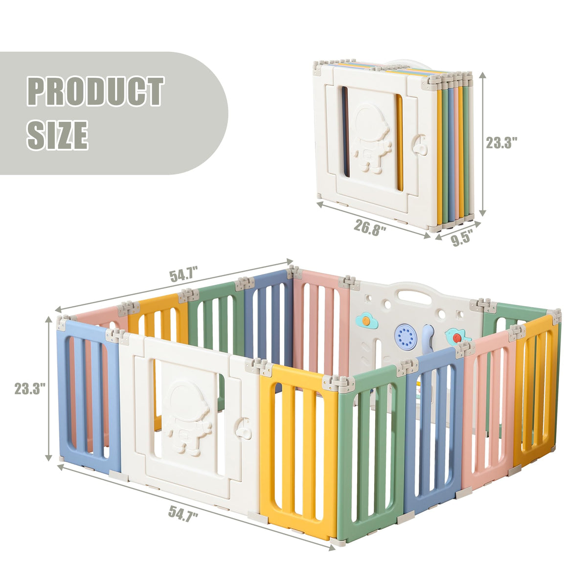 Foldable 14 Panels Baby Playpen H721