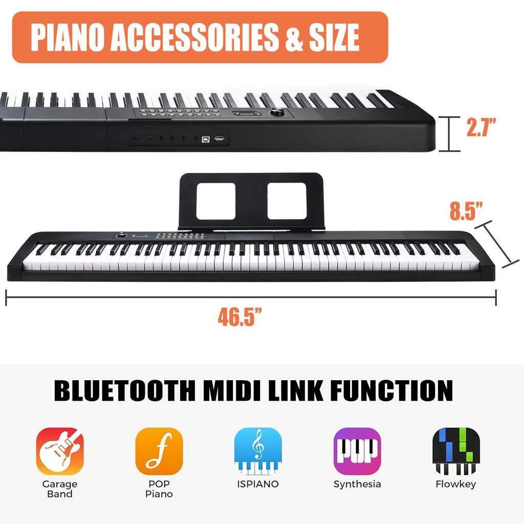 88 Key Digital Piano with Semi Weighted Keys R644712