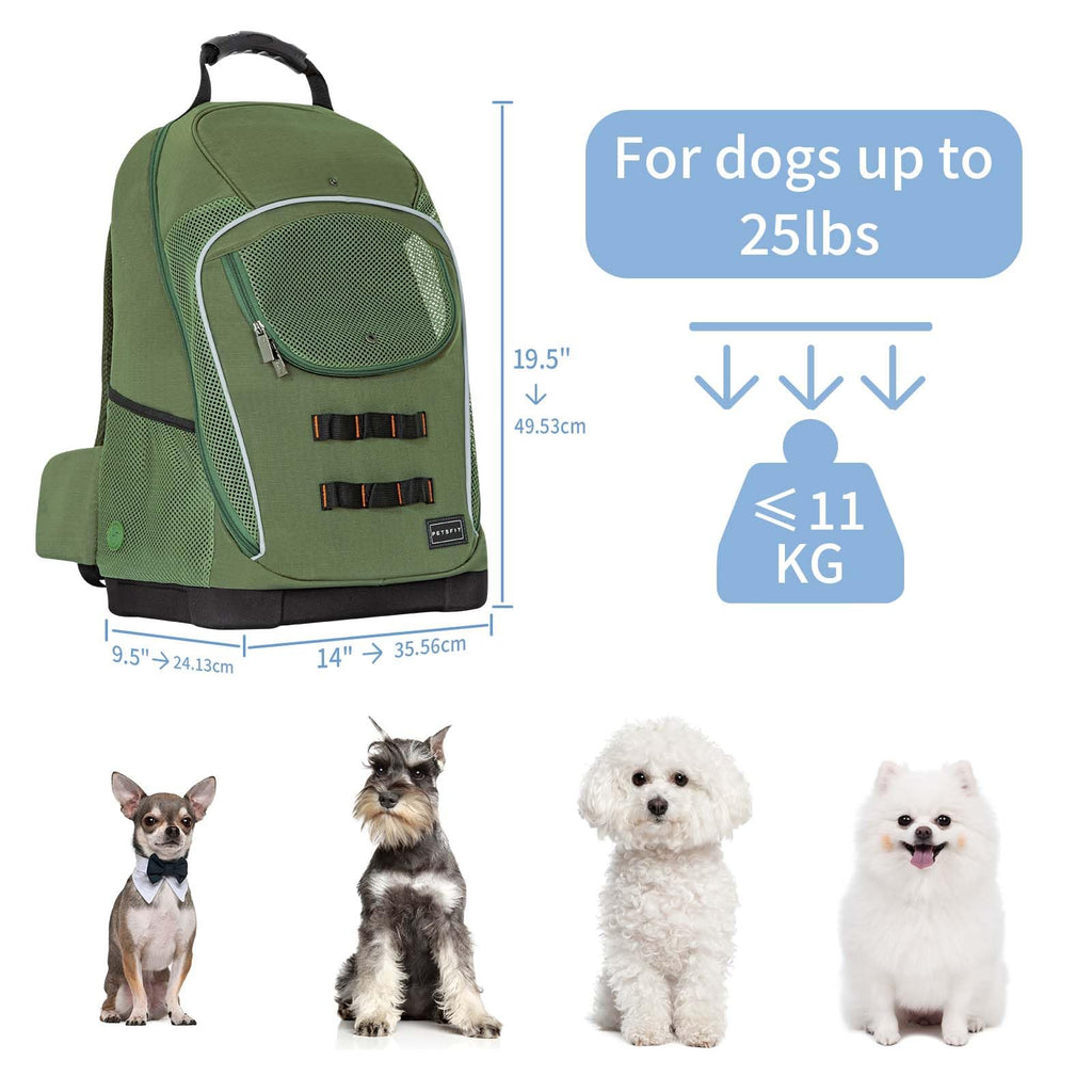 Green Pet Dog Carrier Backpack with Large Ventilations V6539