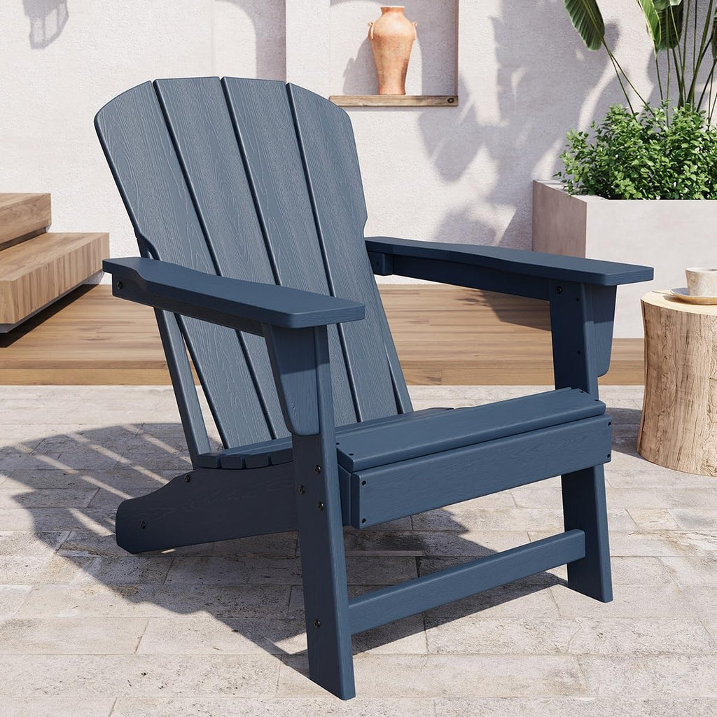 Oversize Navy Blue HDPE Plastic Adirondack Chair Z409