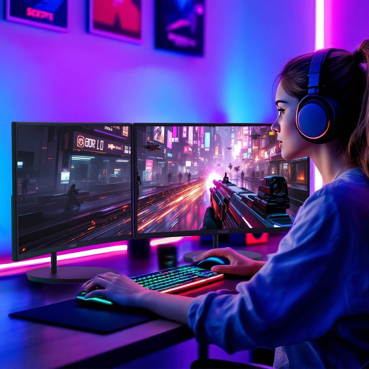 24" Curved 75Hz Computer Monitor 2-Pack R736