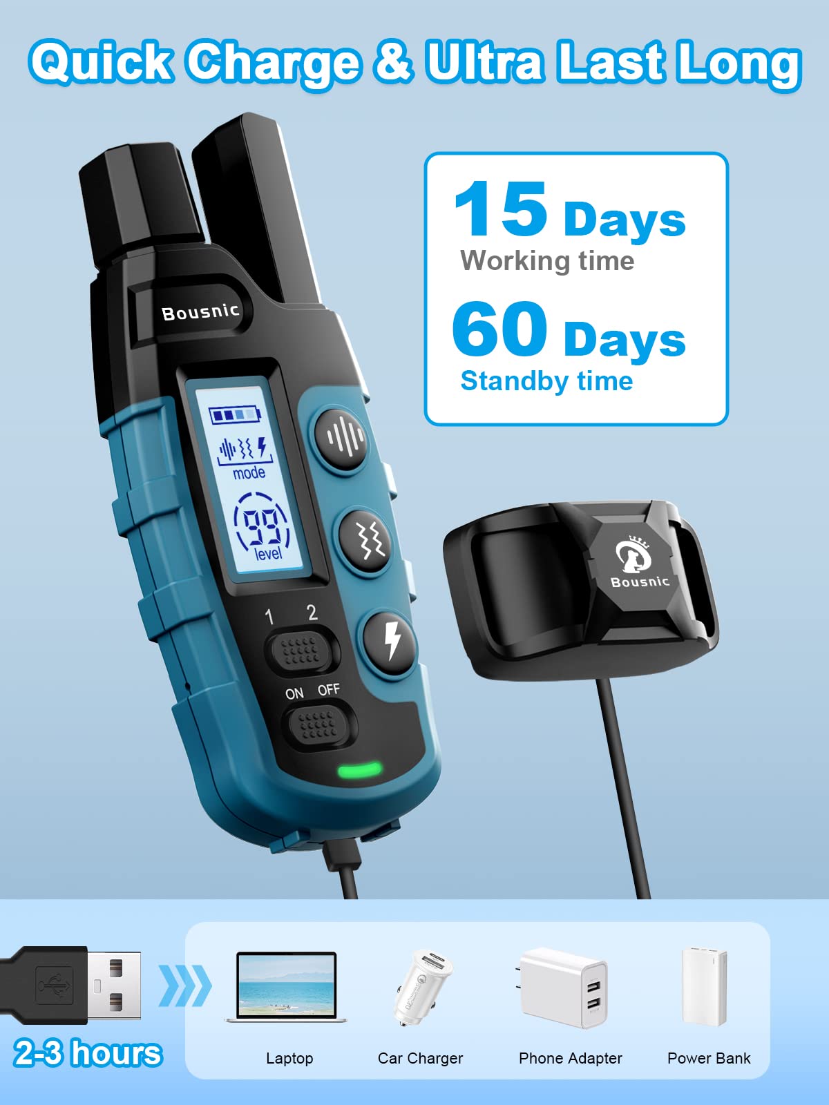 Dog Shock Collar 2 Dogs Waterproof Training Collar with Rechargeable Remote Z661160