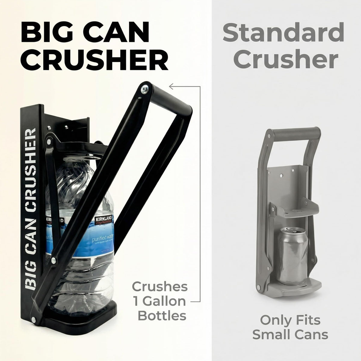 Heavy Duty Metal Can Crusher Bottle Crusher, Wall Mounted, Black W650062