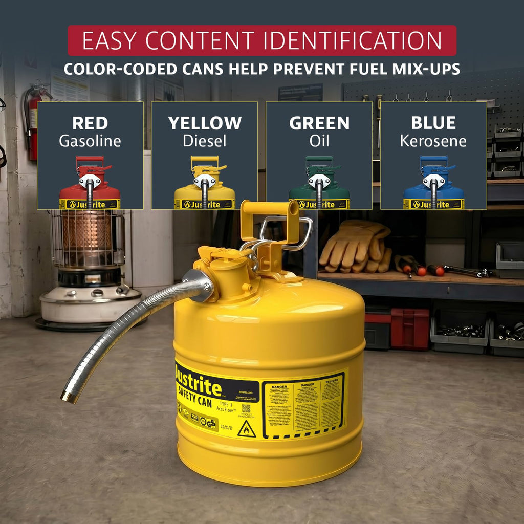 Yellow Galvanized Steel Diesel Fuel Can B300