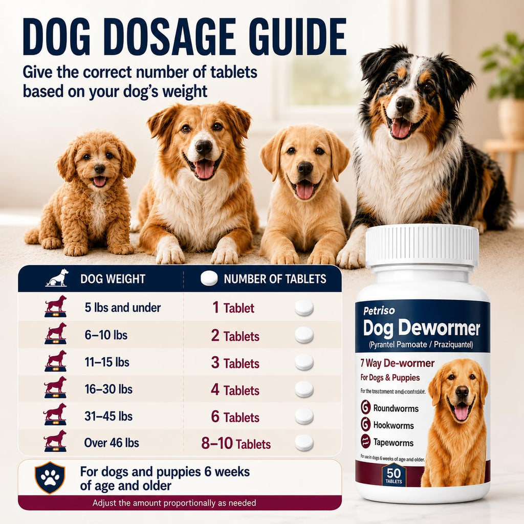 Dewormer for Dogs, 50 Tablets J549831