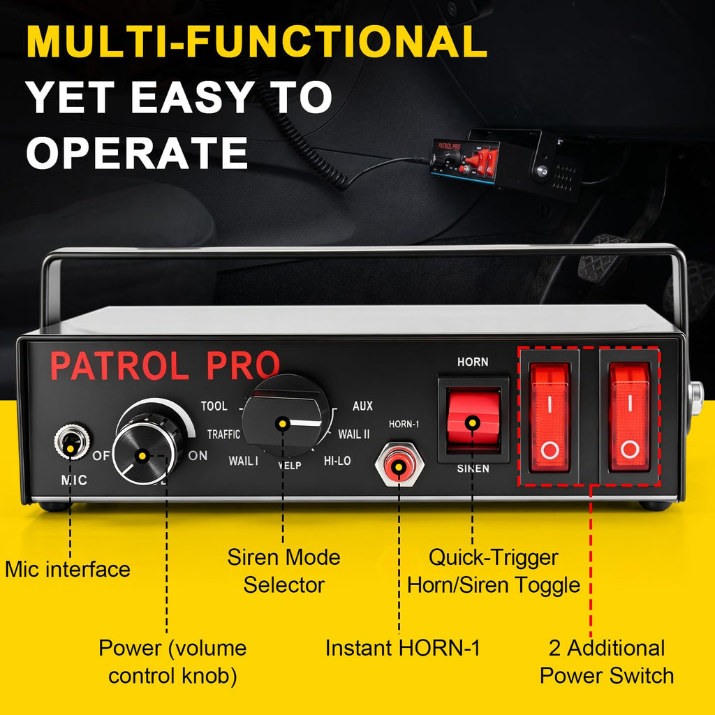 Police Siren PA System with Handheld Mic P41424