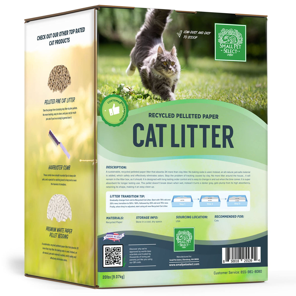 Recycled Paper Cat Litter, Non-Clumping, 20 lb B5556