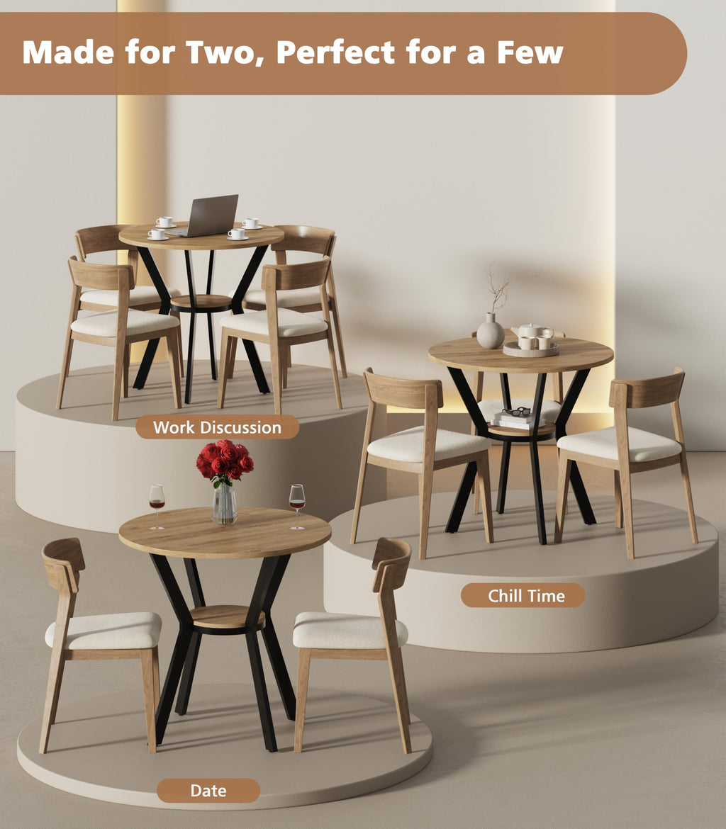 31.5" Round Kitchen Table with Storage V950