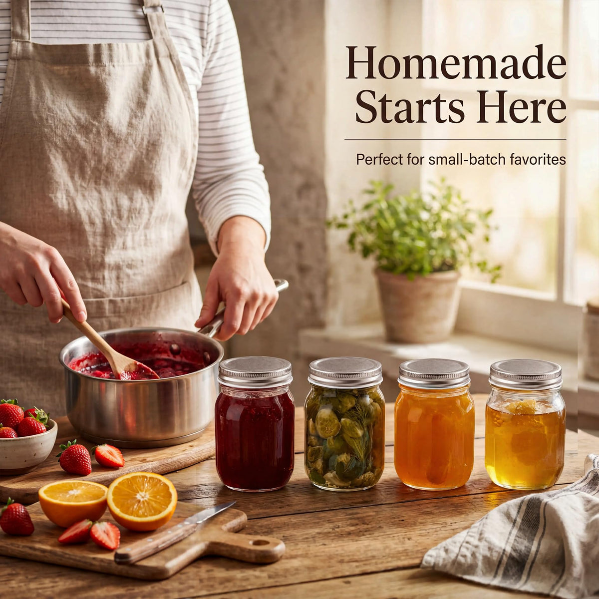 16 oz Clear Glass Mason Jars with Lids L393