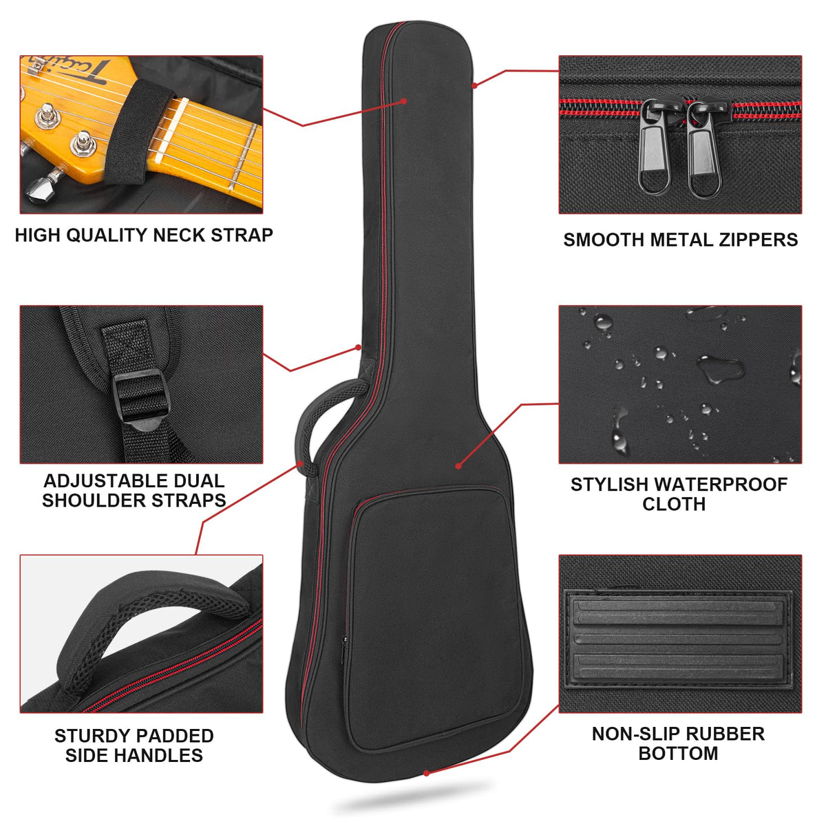 Black Padded Electric Guitar Bag K68014