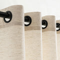 Natural Linen Curtains 90 Inches Long 2 Panels Black Grommets X400745