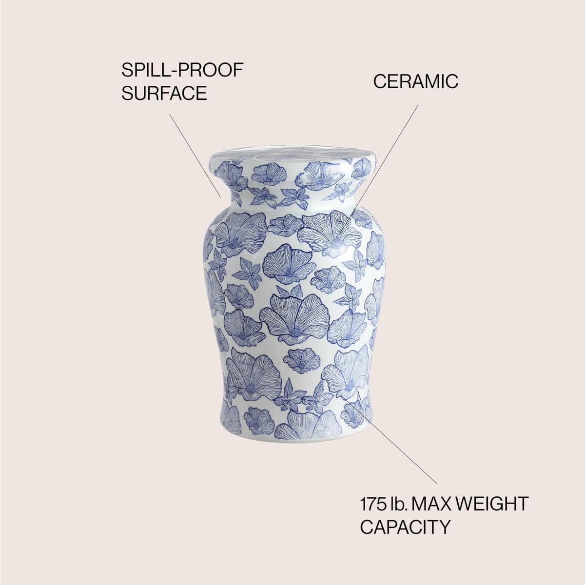 Ceramic Drum Garden Stool Side Table I448212