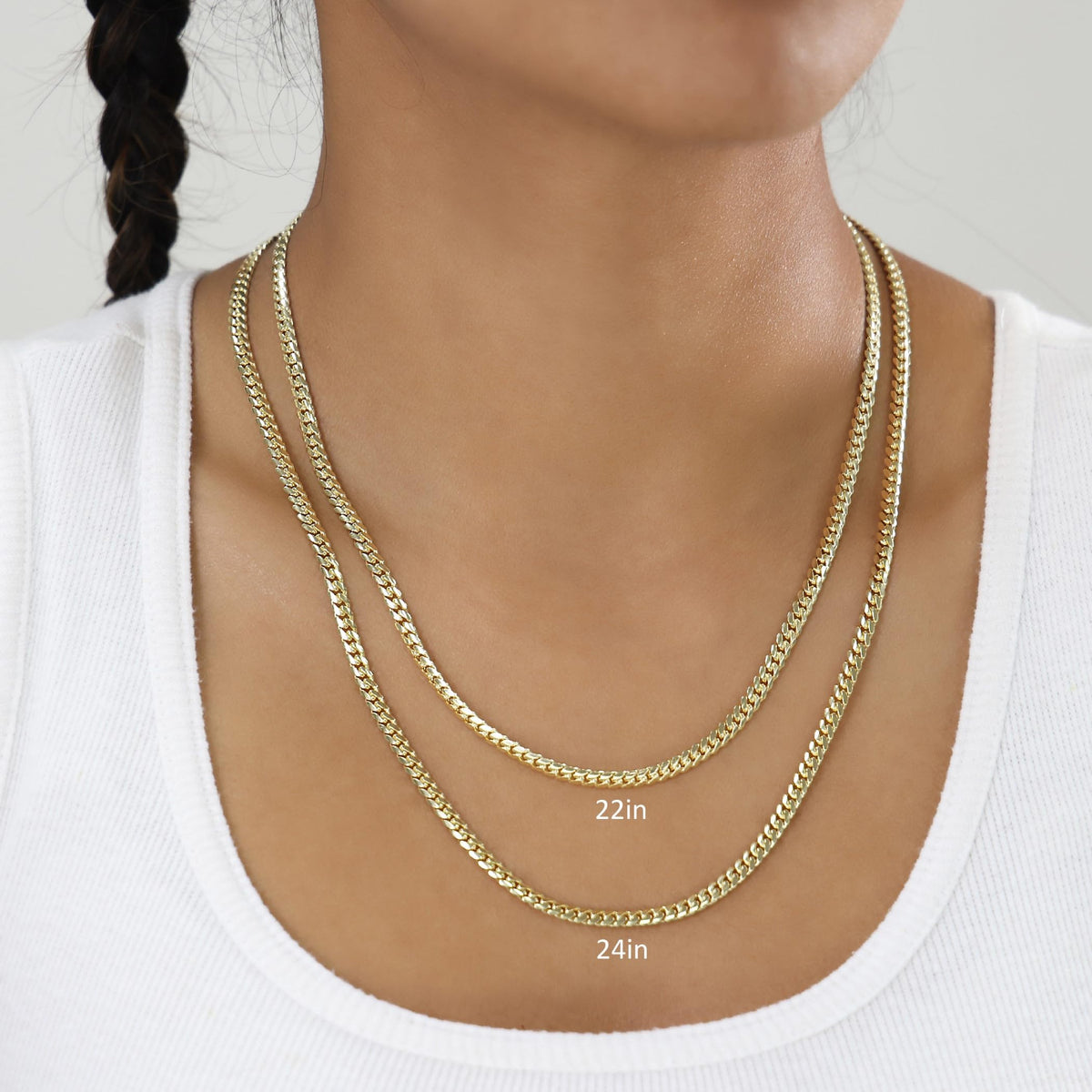 14k Yellow Gold Cuban Link Chain Necklace U807