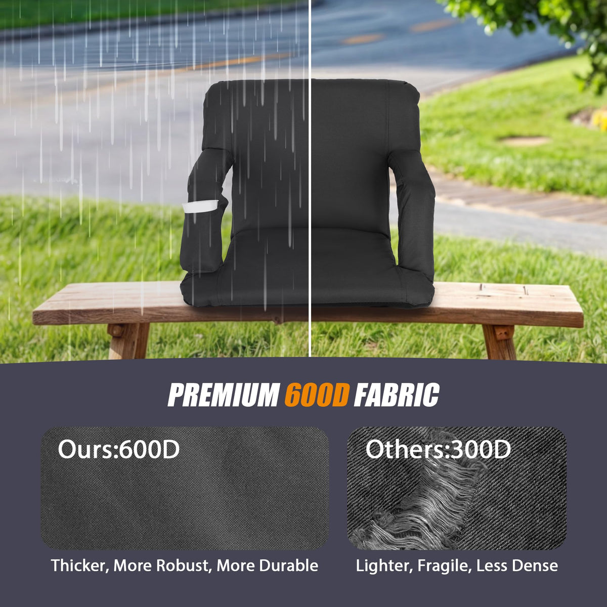 20.5"/25" Wide Padded Stadium Seat with Back Support J24341