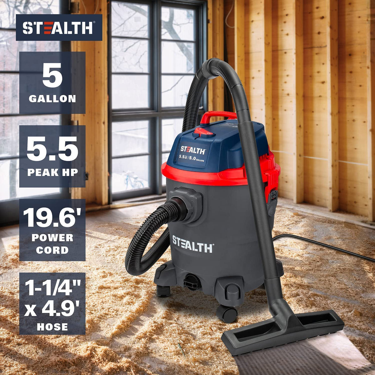 5 Gallon 5.5 Peak HP Wet/Dry Shop Vacuum with Blower Q266