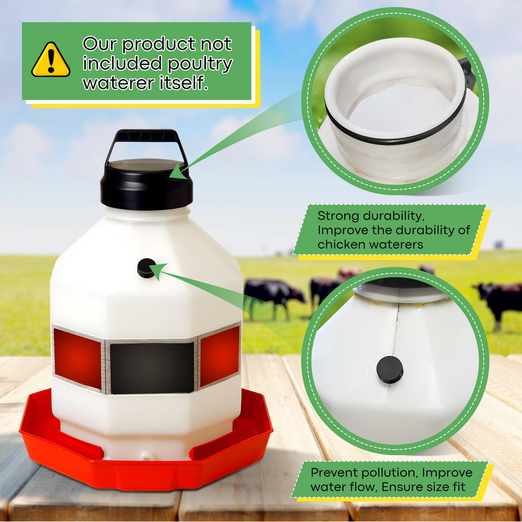 10 Replacement Cap 4 O Ring Black Poultry Waterer Part G6832