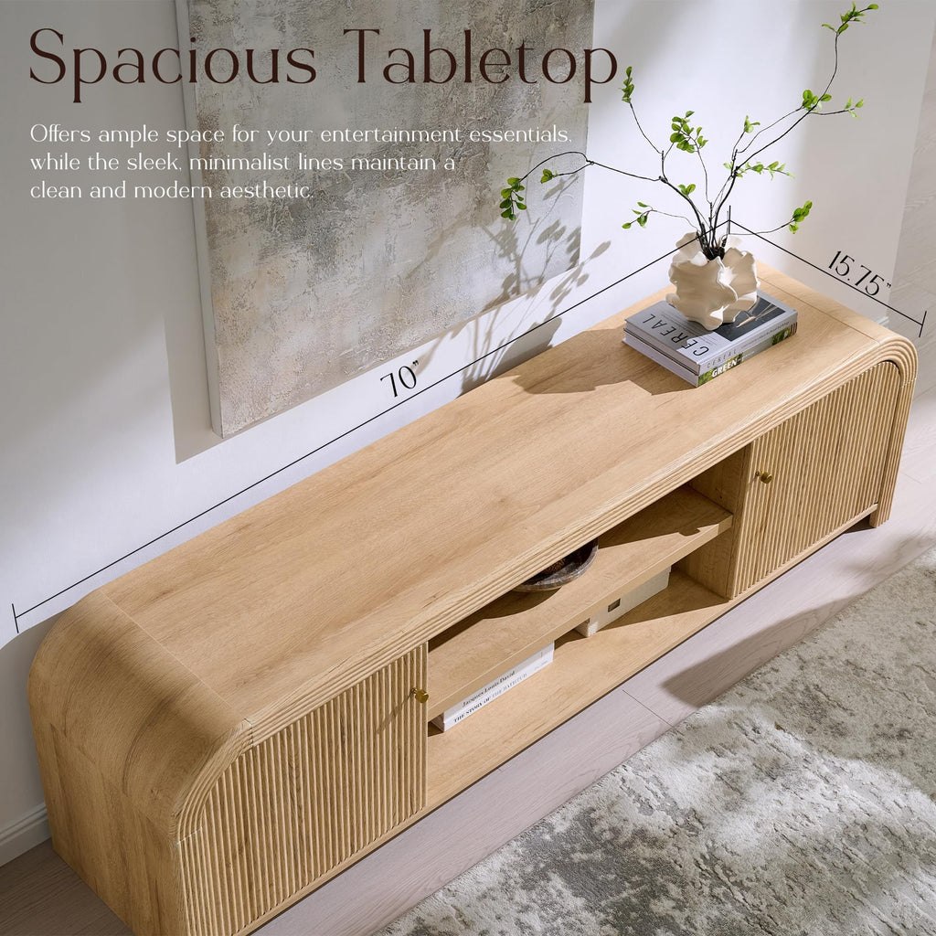 70" Fluted TV Stand with Storage B11611