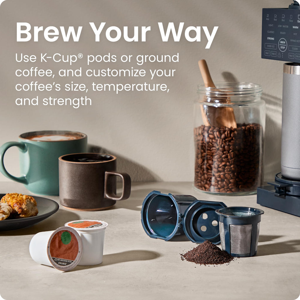 Single Serve Coffee Maker with Brew Strength Settings, 45 oz Removable Water Reservoir K85838