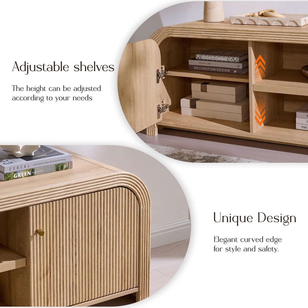 70" Fluted TV Stand with Storage B11611