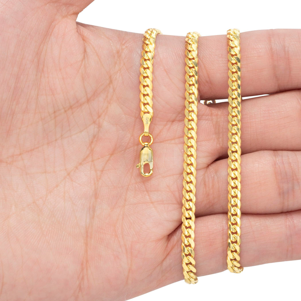 14k Yellow Gold Cuban Link Chain Necklace U807