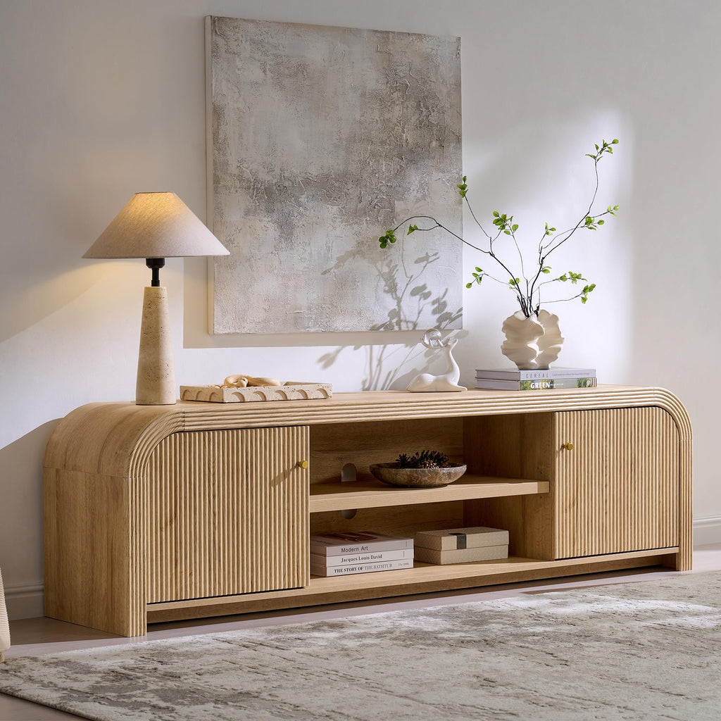 70" Fluted TV Stand with Storage B11611