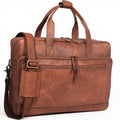 Brown 17-inch Genuine Leather Laptop Briefcase B392