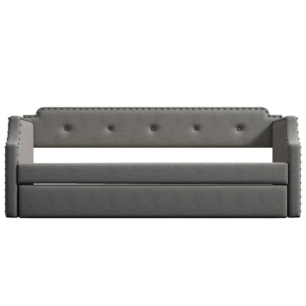 Twin Tufted Upholstered Daybed with Trundle H15832
