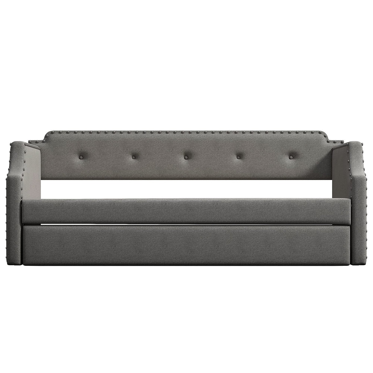 Twin Tufted Upholstered Daybed with Trundle H15832