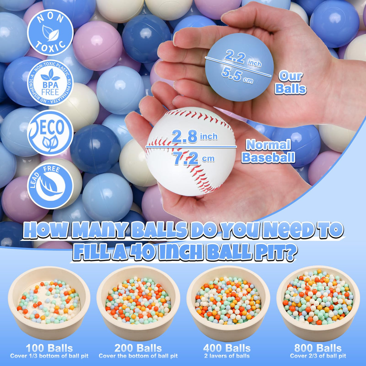 Cream Ball Pit Balls 100 Balls 2.2 Inch Y21395