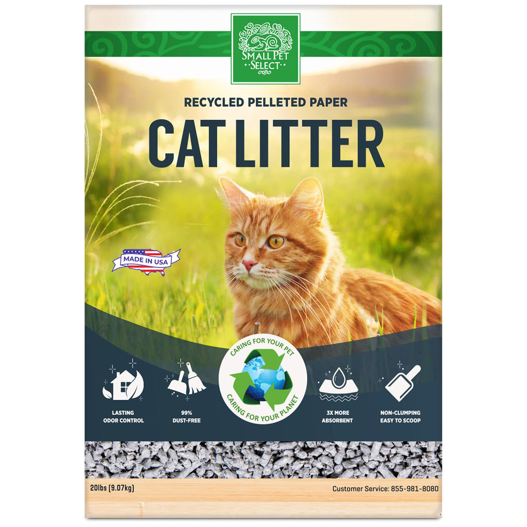 Recycled Paper Cat Litter, Non-Clumping, 20 lb B5556