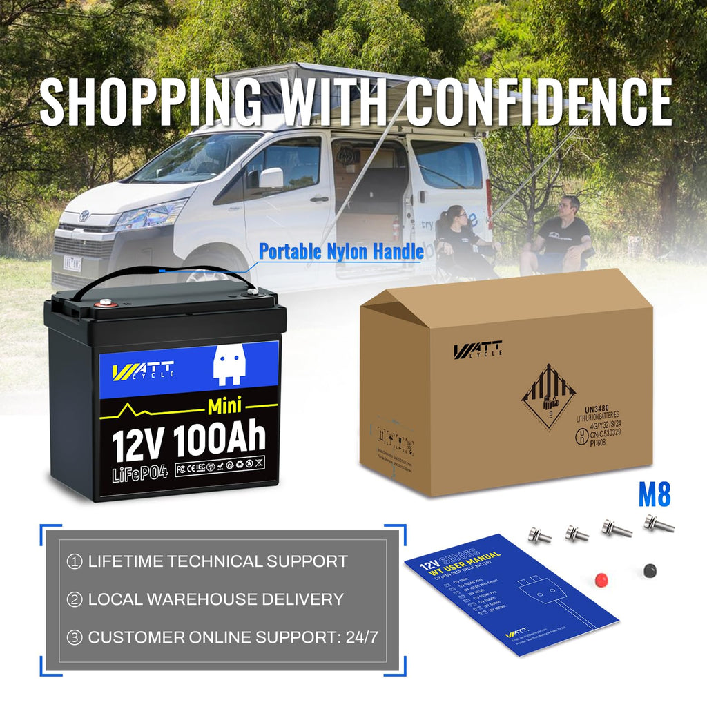 12V 100Ah Mini LiFePO4 Battery with 100A BMS S80677