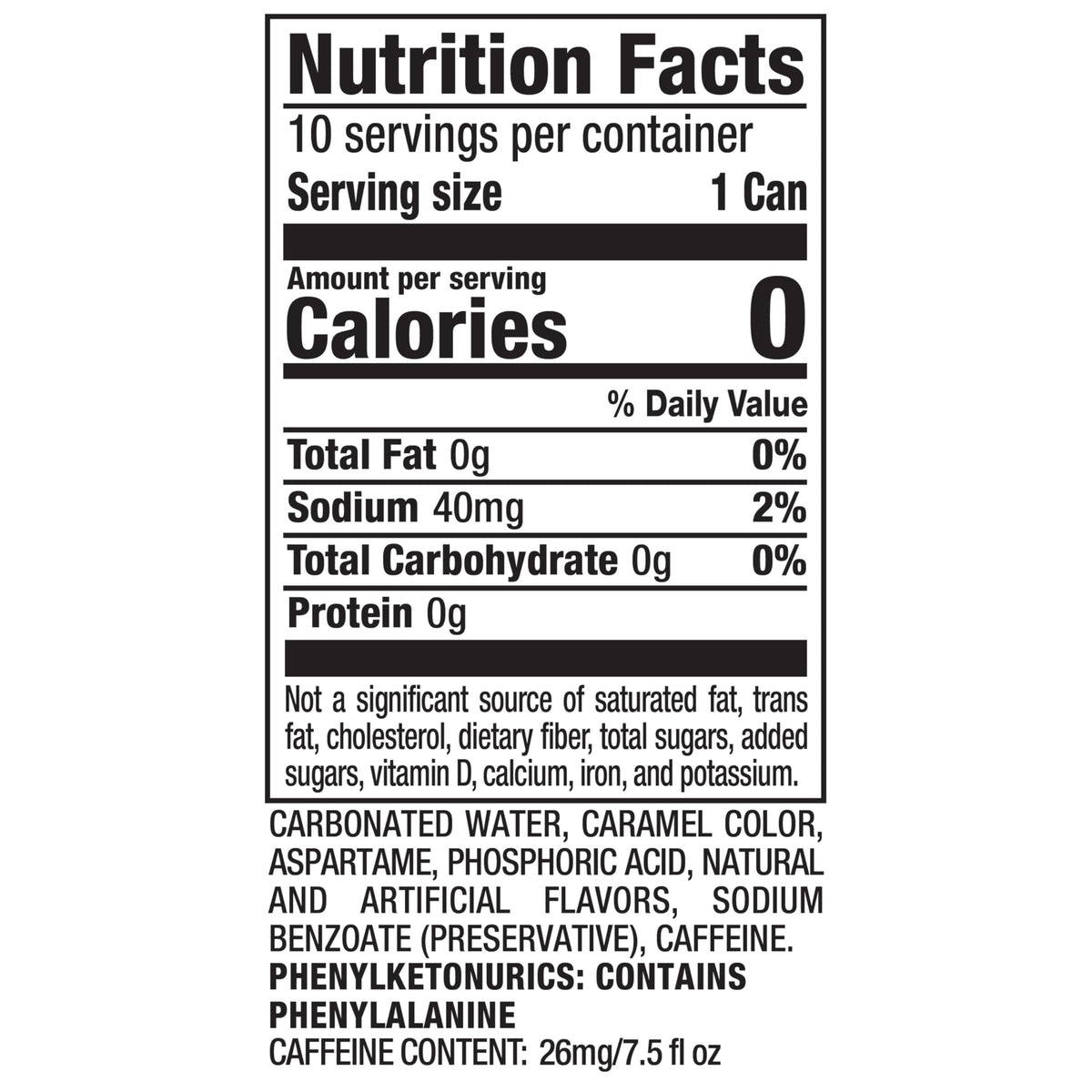 Diet Dr Pepper Soda 7.5 fl oz 10 pack F757