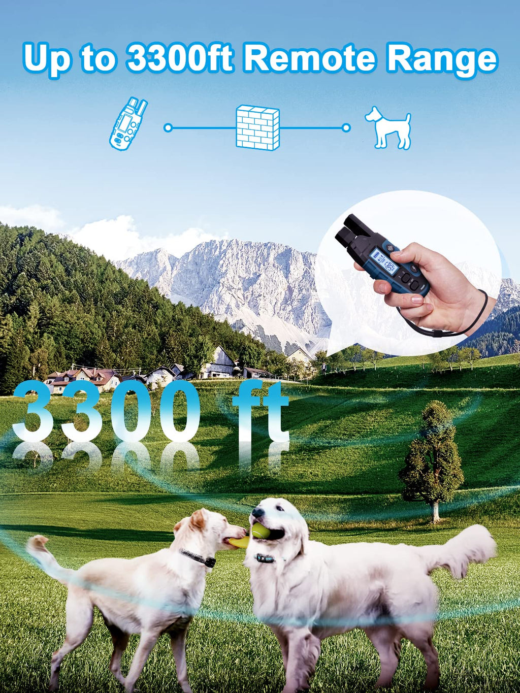 Dog Shock Collar 2 Dogs Waterproof Training Collar with Rechargeable Remote Z661160