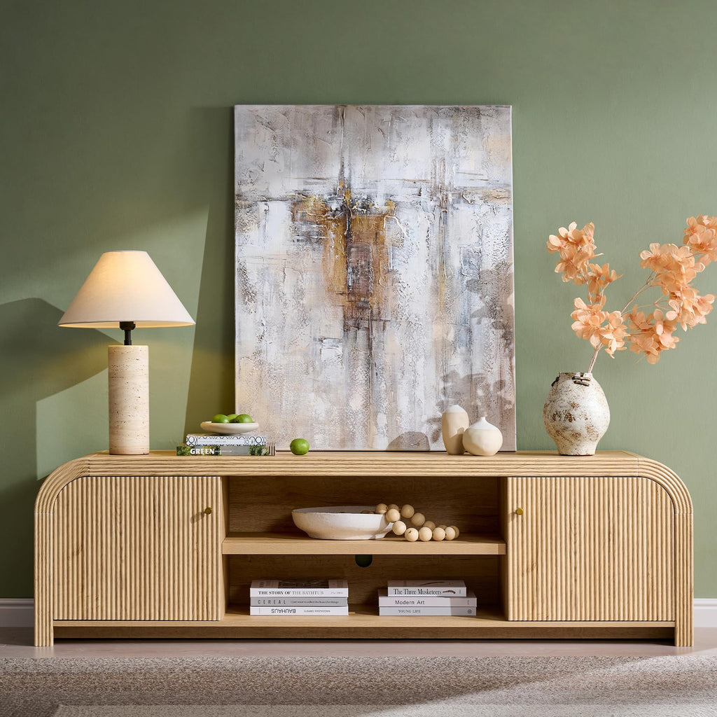 70" Fluted TV Stand with Storage B11611