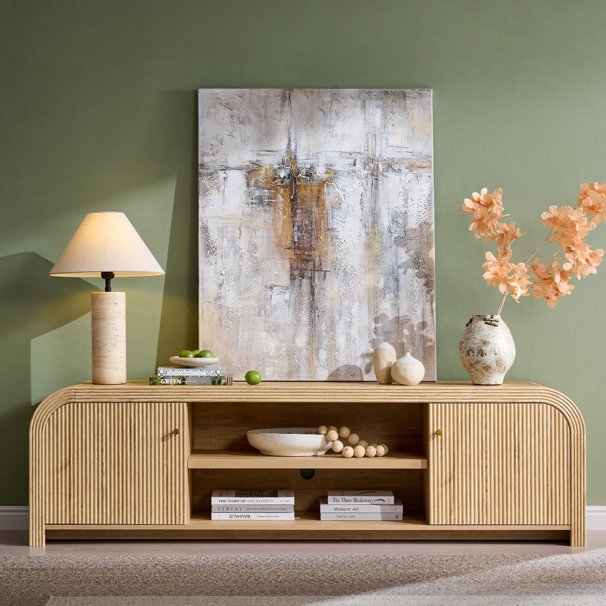 70" Fluted TV Stand with Storage B11611