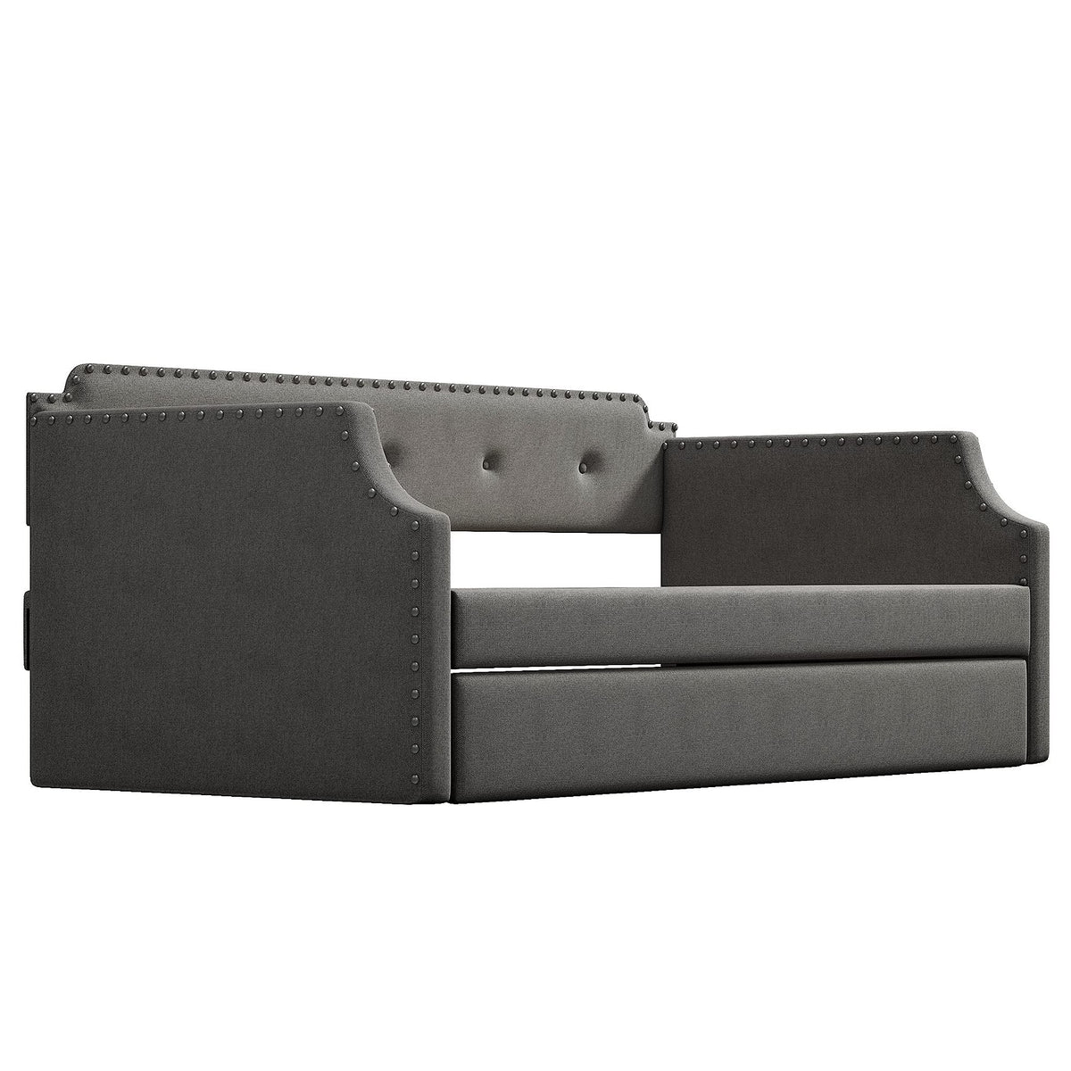 Twin Tufted Upholstered Daybed with Trundle H15832
