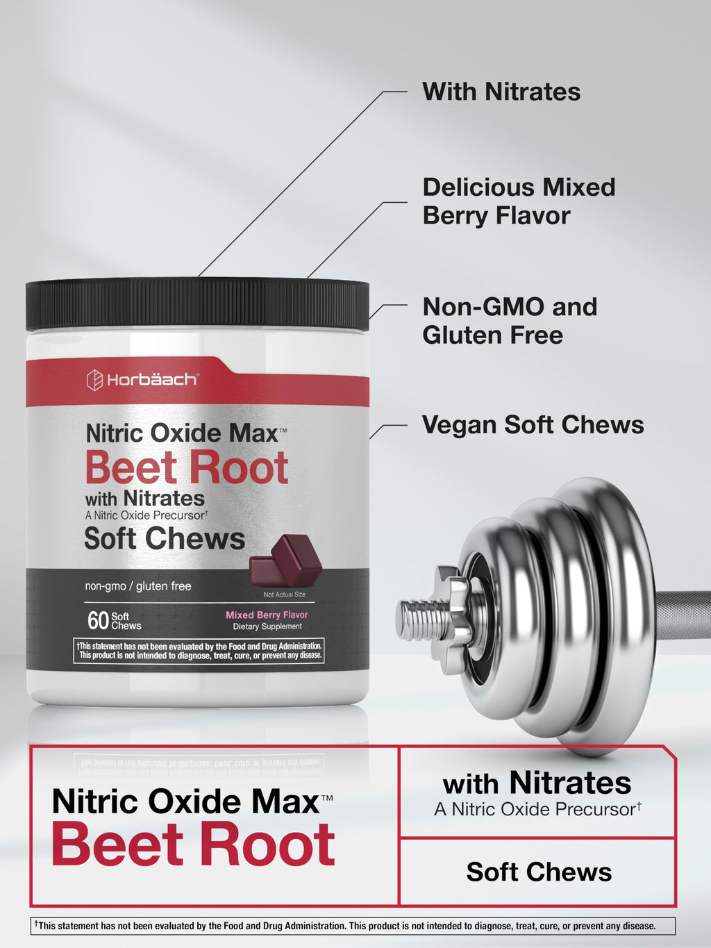 Beet Root Soft Chews 60 Count Mixed Berry Flavor D8128